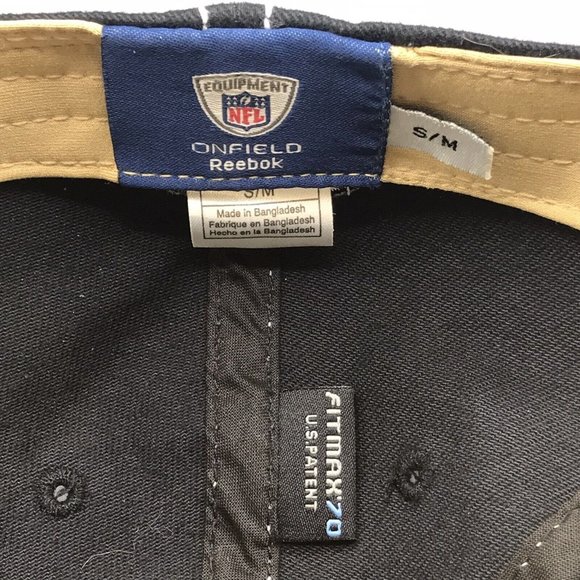 New Orleans Saints Reebok On-Field NFL Equipment Football Hat Flex Fit Sz S/M - Picture 6 of 6